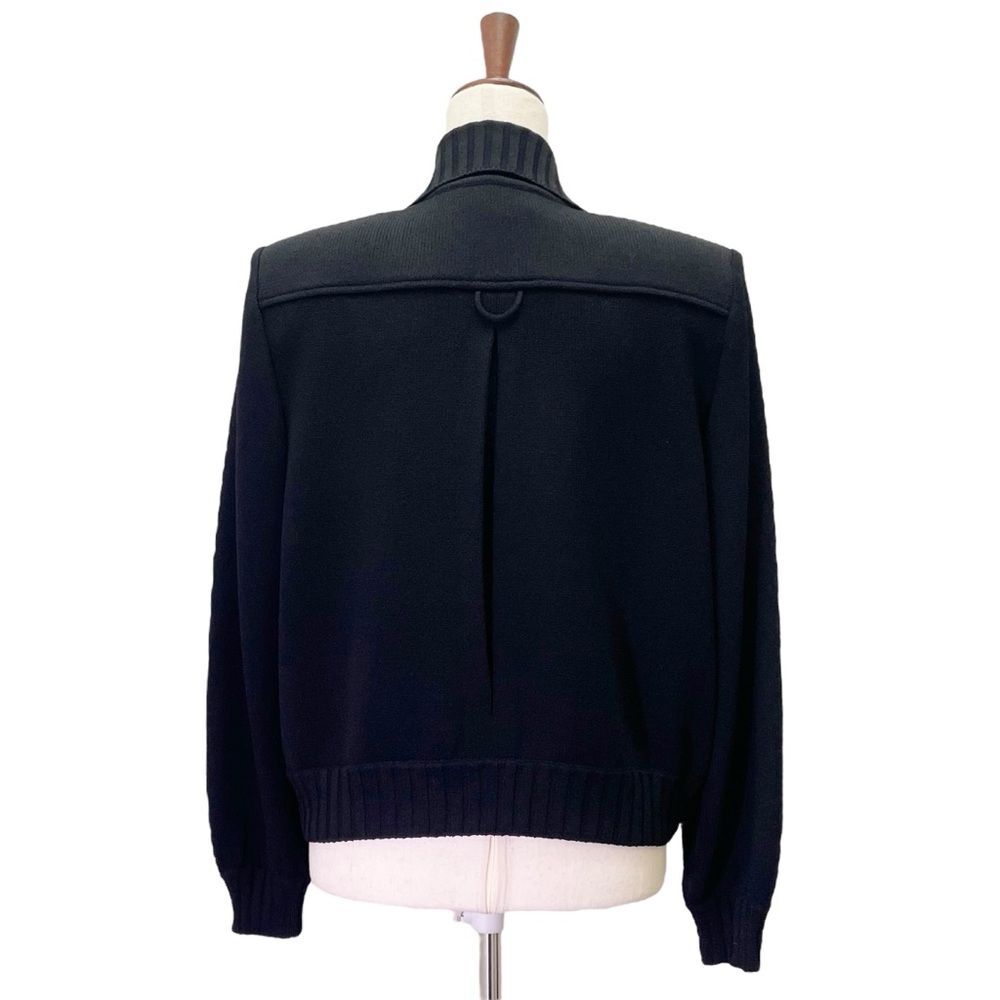 St John Collection Black Santana Knit Zip Jacket Gold Buttons Size Small USA - Picture 4 of 15